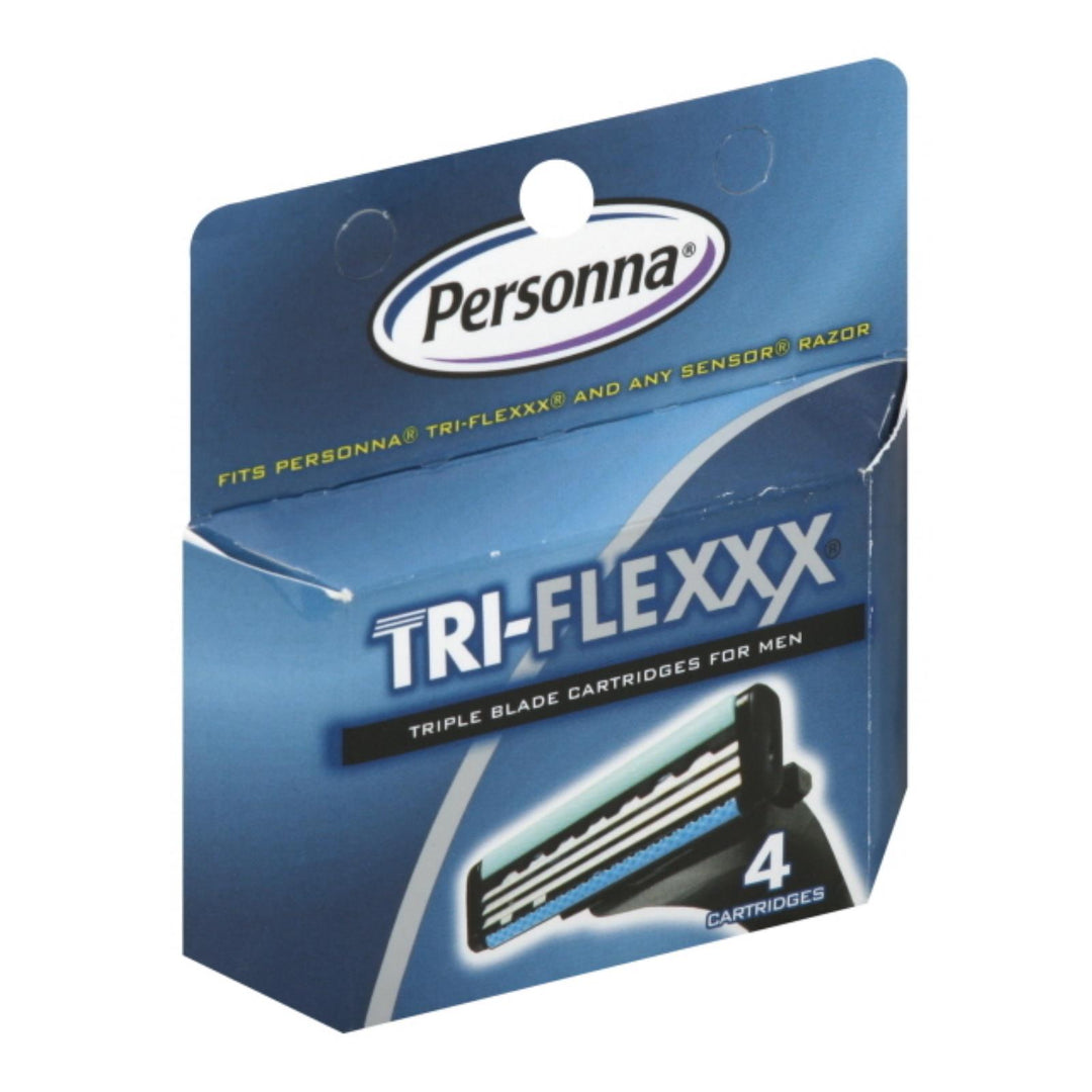 Personna Tri-flexxx Razor System For Men Cartridge Refill - 4 Cartridges - Maras Green